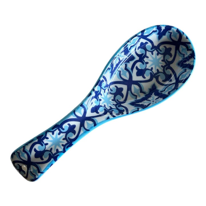 Kanáltámasz kék motívumokkal 22 cm x 7 cm