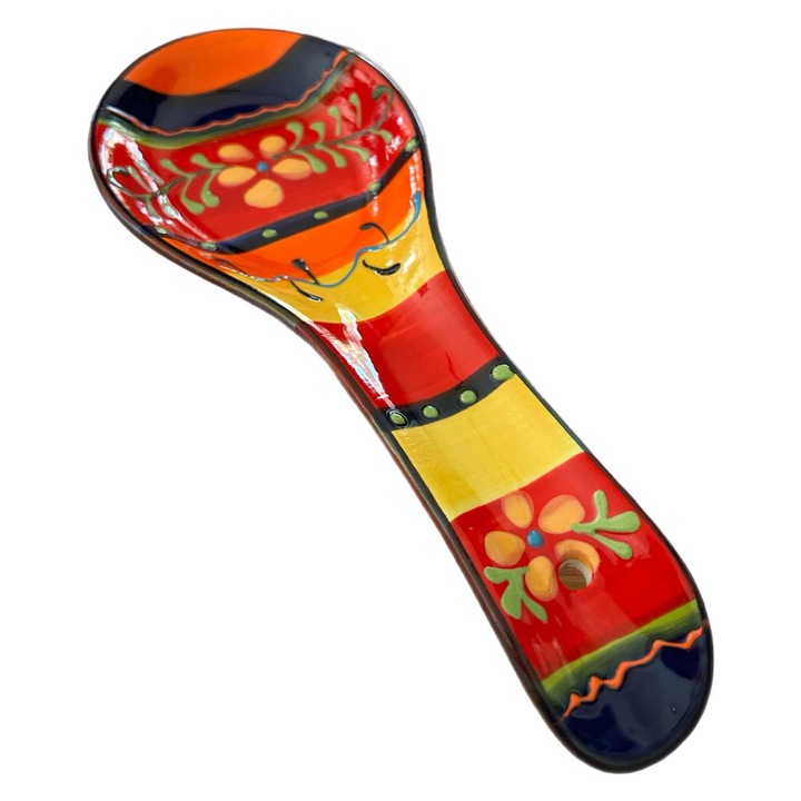 Színes, kézzel készült kanáltámasz főzéshez