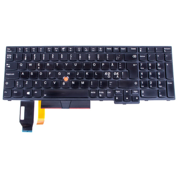 Tastatura за лаптоп Lenovo ThinkPad T15 P15s с подсветка, 15.6", скандинавска версия, използвана