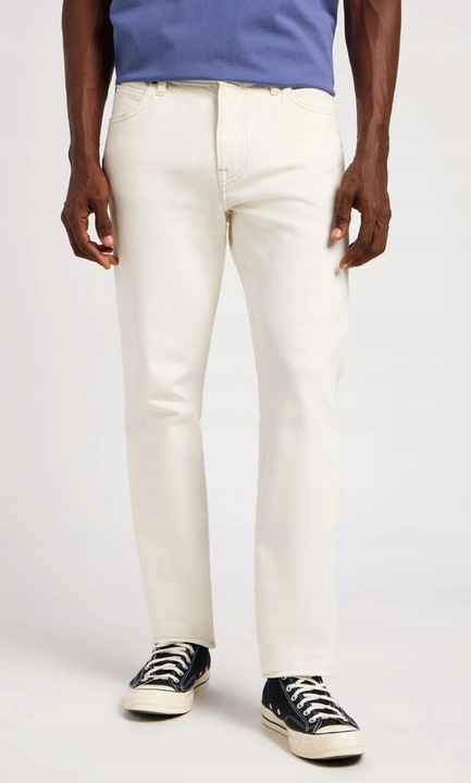 Blugi barbati Lee, relaxed fit, alb, bumbac, W29-L32 US