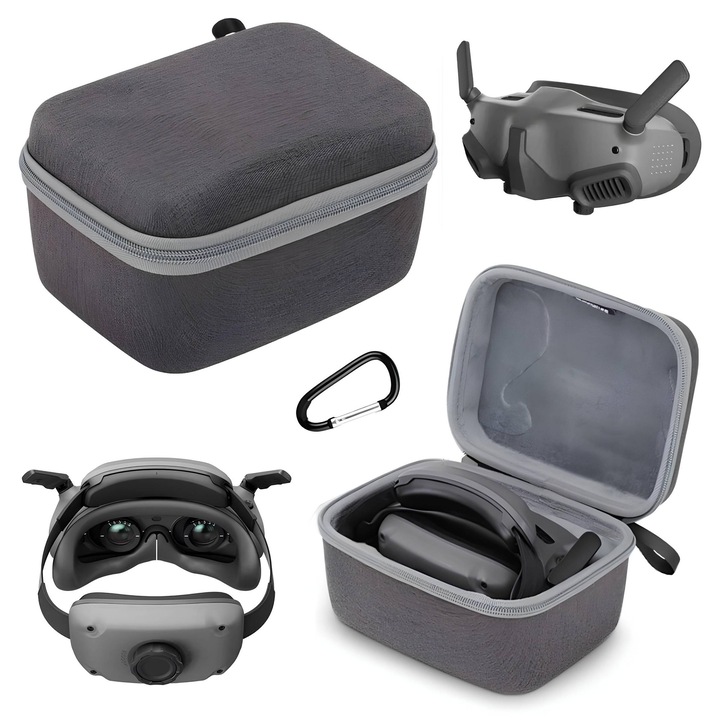 Carcasa pentru DJI Goggles 2/3, Sunnylife, 19.2x14.7x10.4cm, gri