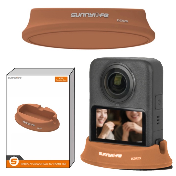 Suport Silicon pentru DJI OSMO 360, Antiderapant, Portocalie, 80x54x20mm