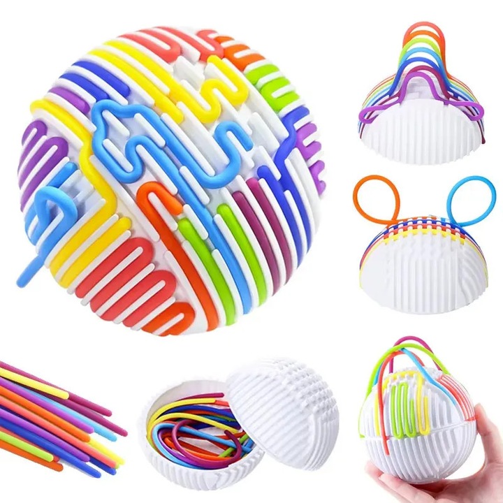 Interaktív játék, Garsonal, 16 szilikon zsinór, többszínű, 10.8x10.8cm