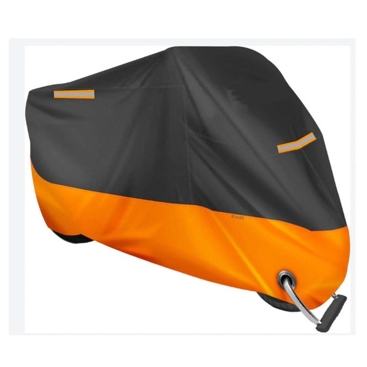 Husa motocicleta Kosiil, impermeabila, protectie UV, 245x105x125cm, negru-portocaliu