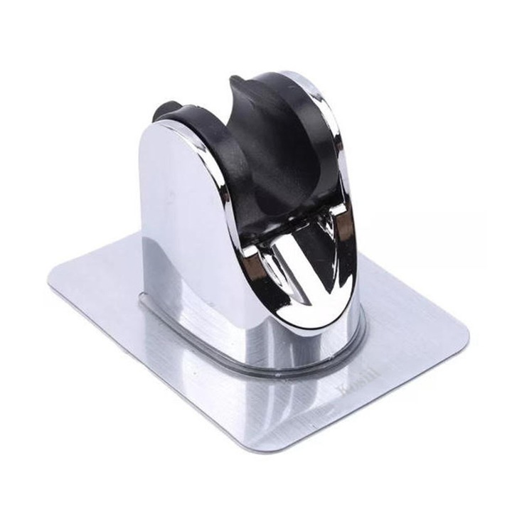 Suport pentru dus, Kosiil, autoadeziv, unghi ajustabil, argintiu