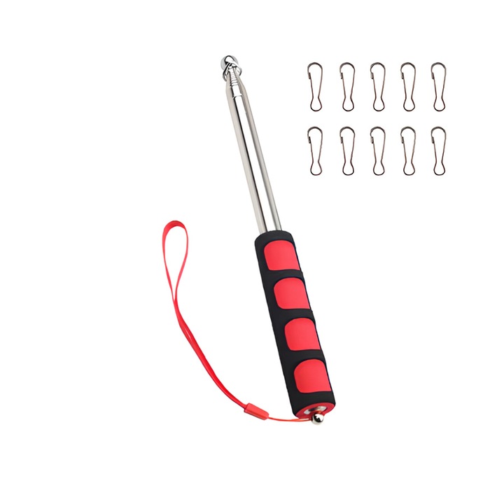 Indicator telescopic, EMO, inox, 1.6 metri, rosu