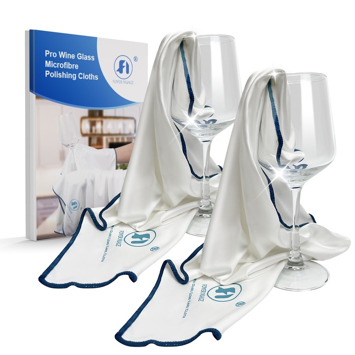 Микрофибърни кърпи Foyer Nuage, комплект 2 броя, 65x50см, бели, без власинки