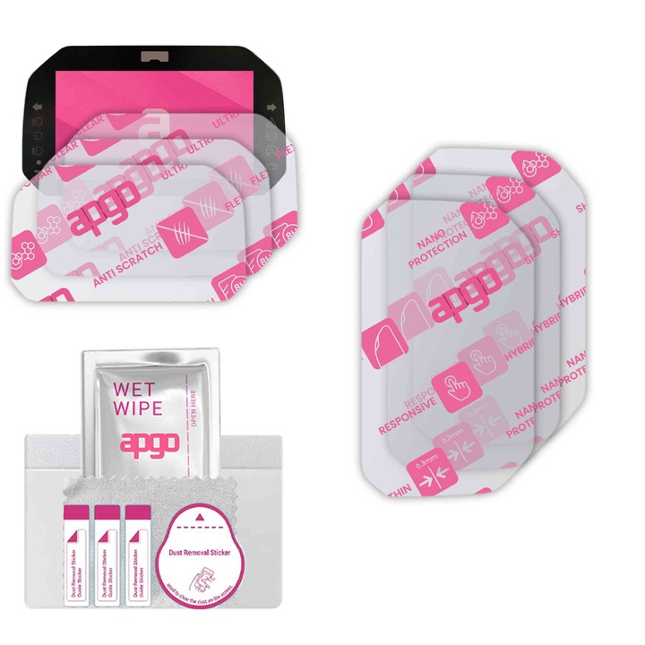 3x apgo Ultra-Clear Hybrid sticla protectoare compatibila cu BMW F 900 GS Adventure from 2023, sticla nano flexibila, inlocuire excelenta pentru sticla temperata