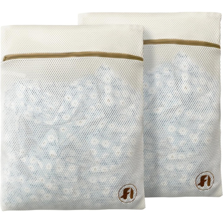 Set 2 saci rufe Foyer Nuage, plasa 3D, fermoar blocare, 30x40cm, maro