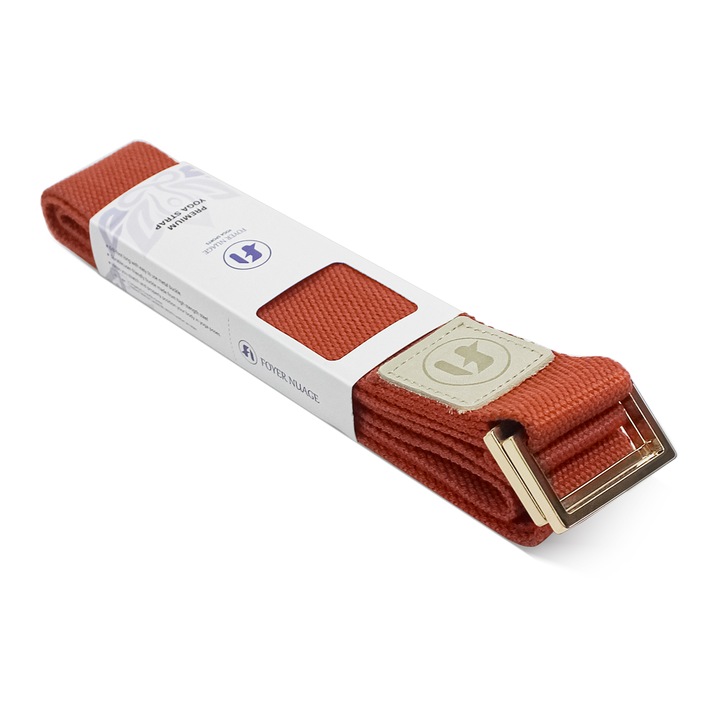 Banda de yoga Foyer Nuage, 1.8m, bumbac durabil, ajustabil, rezistent la umiditate, catarama din aliaj