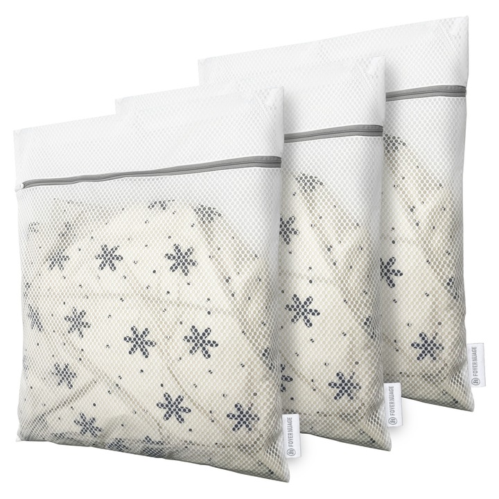 Set 3 saci spalat rufe, Foyer Nuage, Textil, 20x24 Inch