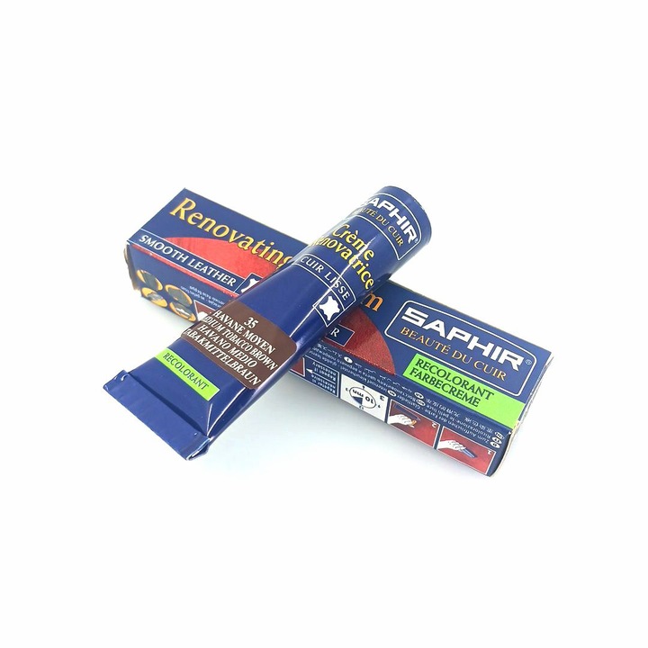 Възстановяващ крем, Saphir 25 мл, 35 Средно Тютюнево Кафяво, за кожа