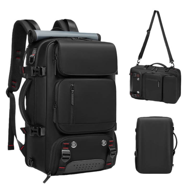 Fantasy utazó hátizsák, multifunkcionális, cipőrekesszel, USB porttal, nagy kapacitás 55L, 30x16x46cm, vízálló Oxford anyag, lopásgátló rendszer