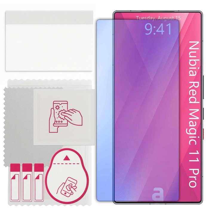 Sticla de protectie apgo pentru Nubia Red Magic 11 Pro – sticla hibrida, securizata pentru display, lucioasa, pro flexible Hybrid Glass, 9H, full glue