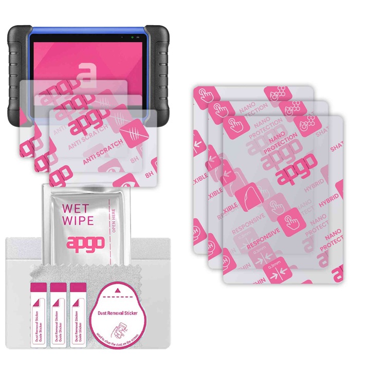 3x apgo Ultra-Clear Hybrid sticla protectoare compatibila cu Autel MaxiIM IM508S, sticla nano flexibila, inlocuire excelenta pentru sticla temperata