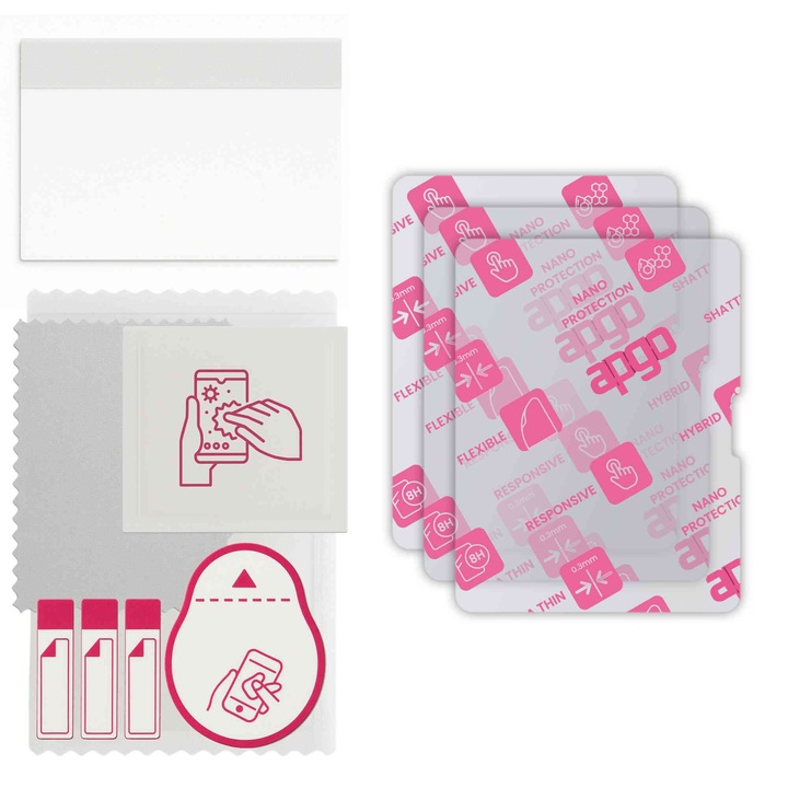 3x apgo Ultra-Clear Hybrid sticla protectoare compatibila cu Apple Ipad Pro 11 2025, sticla nano flexibila, inlocuire excelenta pentru sticla temperata