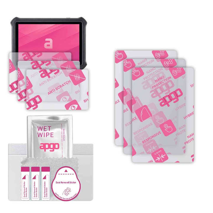 3x apgo Ultra-Clear Hybrid sticla protectoare compatibila cu Autel OTOFIX D1Lite, sticla nano flexibila, inlocuire excelenta pentru sticla temperata