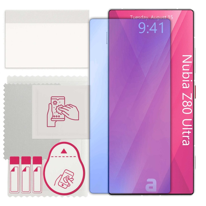 apgo védőüveg Nubia Z80 Ultra - hibrid üveg, edzett üveg kijelzőhöz, fényes, pro flexible Hybrid Glass, 9H, full glue