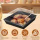 Set 100 Cutii Alimentare cu Capace Transparente, EOGRFW, Carton, Negru