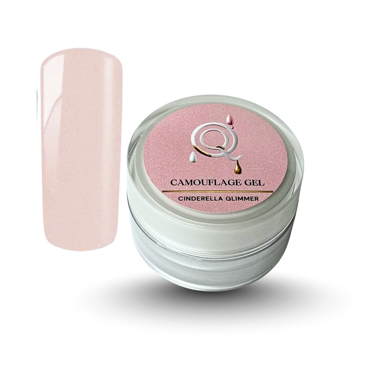 Gel UV camuflaj ManiQ Cinderella Glimmer 15ml, sclipitor