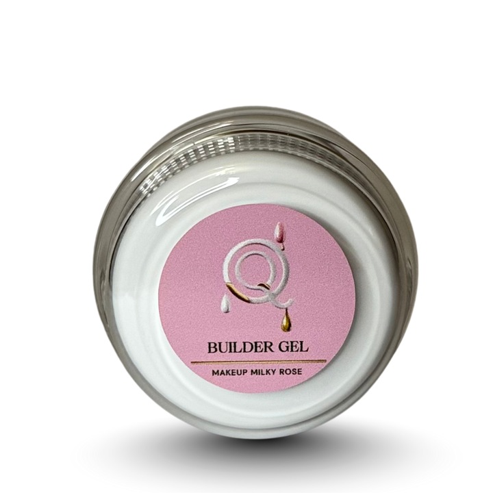 Gel de constructie unghii profesional ManiQ Builder-Gel MakeUp Milky Rose 15ml, Roz