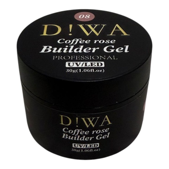 UV Gél D!WA Coffee Rose 08 – Önszintező, Tartós, Körömépítéshez – 30ml