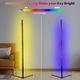 Lampa de podea LED colorata, Bedee, RGB Corner Floor Lamp, dimabil, lumina ambientala, Sincronizare iluminare si muzica, Poate fi controlat prin APP sau telecomanda, cu sincronizare muzicala pentru living, dormitor, camera de jocuri, 155cm