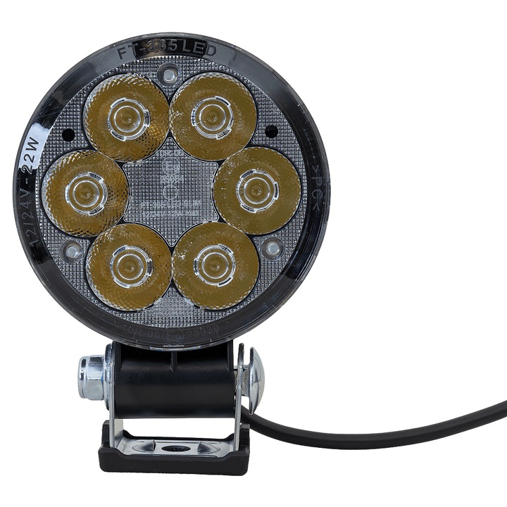 Proiector Led De Lucru/Santier/Offroad/Agricultura, Fristom, Ft 365 Slim, Putere 12 W, Flux Luminos 1500 Lumeni, Unghi De Iluminare 10°, Clasa De Etansare Ip68, Rezistent, Utilizare Versatila, 90 x 125 x 38 mm, Alb