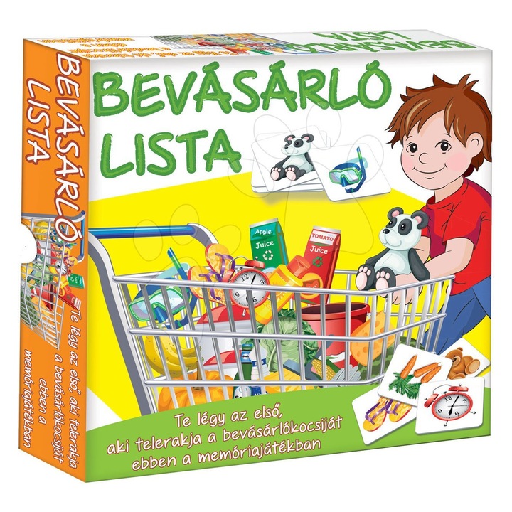 Társasjáték Bevásárló lista memória és oktatójáték az élelmiszerekről