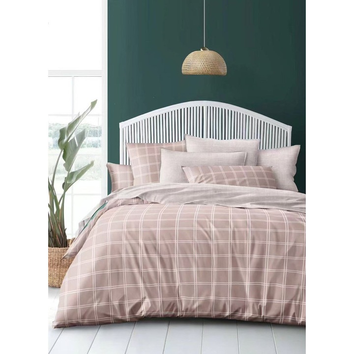 Nonsuch ágyneműhuzat garnitúra, 3 részes, pamut, rózsaszín, 140x200cm, párnahuzatok 70x90cm/40x50cm