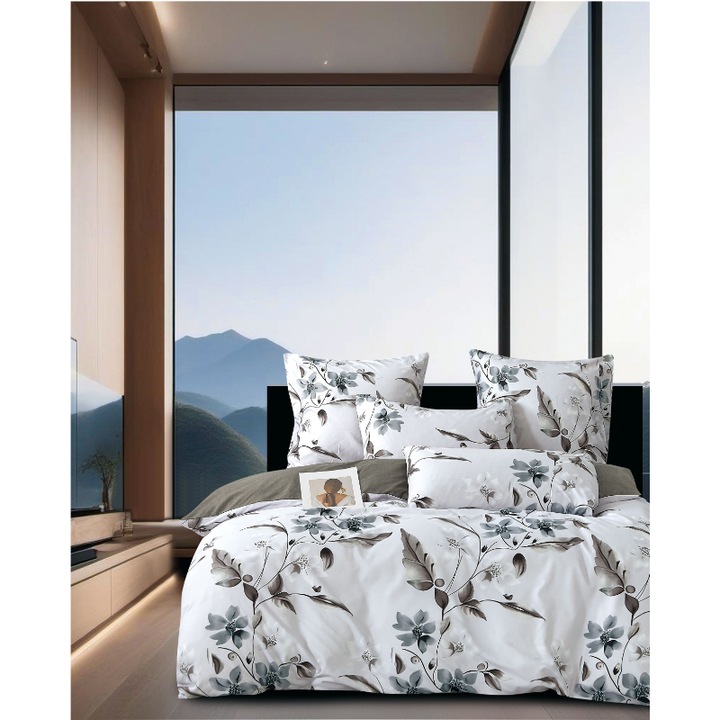 Nonsuch 3 részes ágyneműhuzat garnitúra, pamut, virágmintás, 140x200cm, párnahuzatok 70x90cm/40x50cm