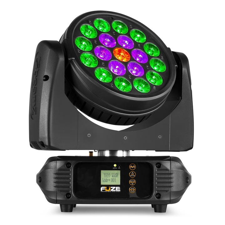 Moving Head Wash cu control inel, LED RGBW, 19x 10W, DMX, BeamZ FUZE1910