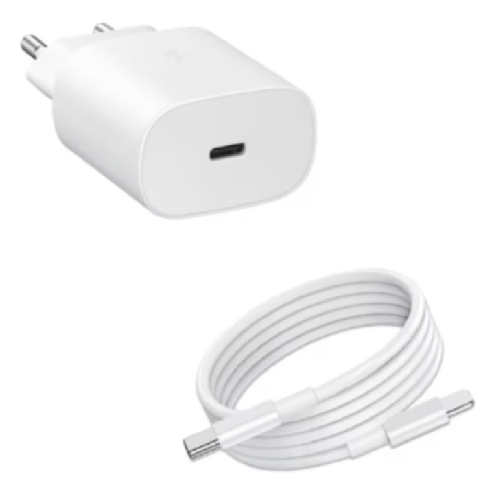WaltStore® töltőkészlet, USB-C 20W gyorstöltő és USB-C Lightning kábel, kompatibilis iPhone 14 / 14 Pro / 14 Pro Max / 13 / 13 Pro / 13 Pro Max / 12 / 12 Pro / 12 Pro Max, fehér