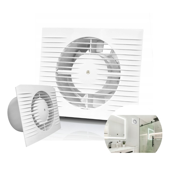 Ventilator De Baie, Dospel, Silentios Ii, 150x150x10 cm, Debitul De Aer Max 280 m³/h, Consumul De Energie 20 W, Grad De Protectie Ipx4, Greutate 0.51 kg, Alb