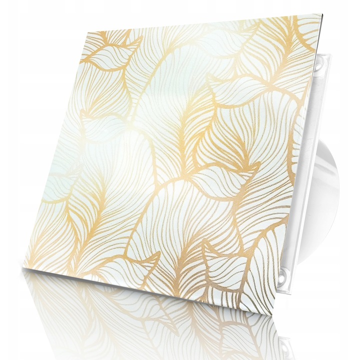 Set Ventilator De Baie Cu Clapeta De Retur, Dospel, Wch 100, 160x160 mm, Capacitate 100 m³/h, Material Abs, Grad De Protectie Ipx2, Nivel De Zgomot 40 Db, Alb/Auriu