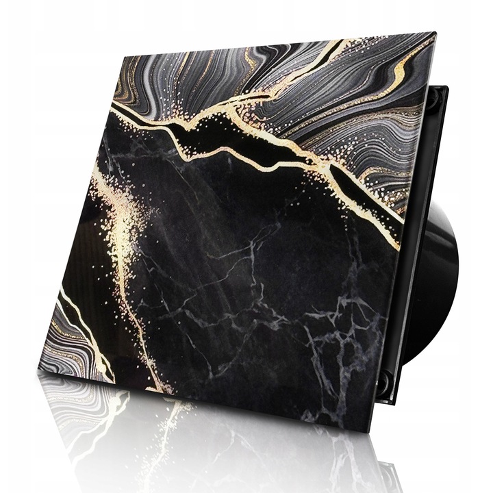 Set Ventilator De Baie Cu Clapeta De Retur, Dospel, Veroni 100 Fi, 160x160 mm, Capacitate 100 M3/H, Nivel De Zgomot 35 Db, Material Abs, Grad De Protectie Ipx2, Negru