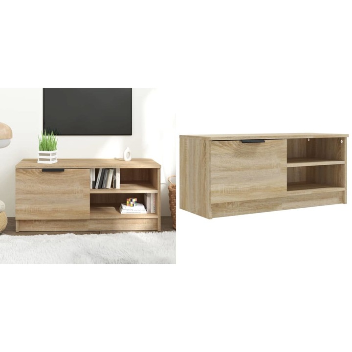 Comoda TV, stejar sonoma, 80x35x36, 5 cm, lemn prelucrat