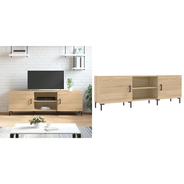 Comoda TV, stejar sonoma, 150x30x50 cm, lemn compozit