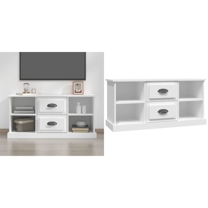 Comoda TV, alb, 99, 5x35, 5x48 cm, lemn prelucrat