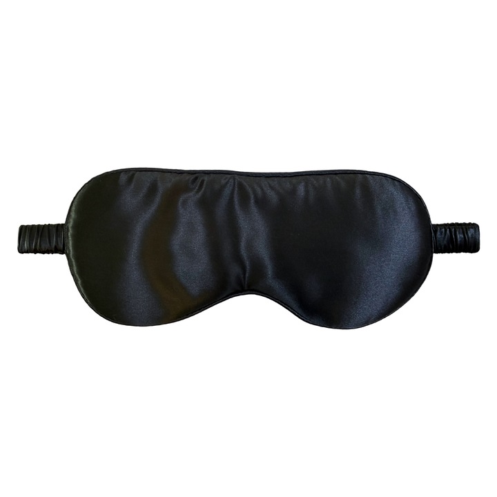 Masca de Somn MATASIA din Matase Naturala 22 momme, Hipoalergenica, Negru