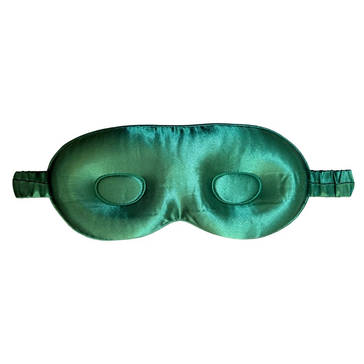 Masca de Somn 3D din Matase Naturala – Verde Smarald, Calitate Premium – Matasia®