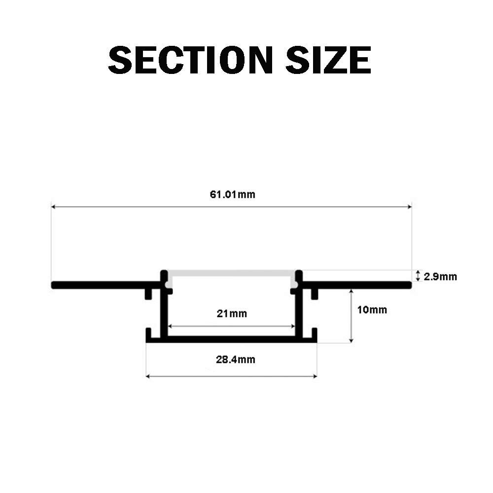 Profil aluminiu pentru banda LED, StarlandLed, set 6x1m, anodizat ...