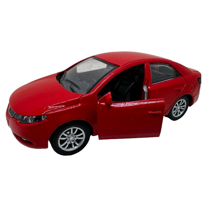 Macheta KIA CERATO rosie 1:32 metal sunete si lumini usi deschise