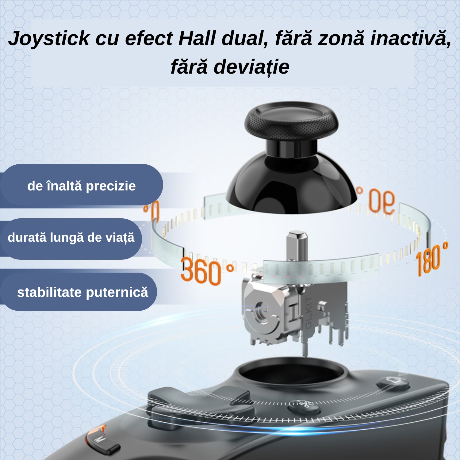 Gamepad Universal Wireless AB01 – Joystick Telescopic Bluetooth + Cablu, Compatibil Android, iOS si PC