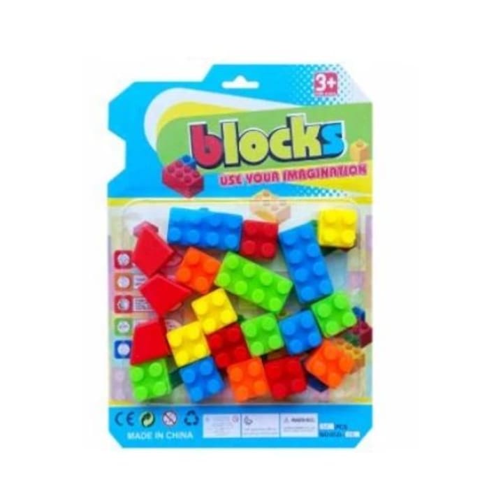 Színes műanyag építőkocka készlet – vegyes színek – 30 db