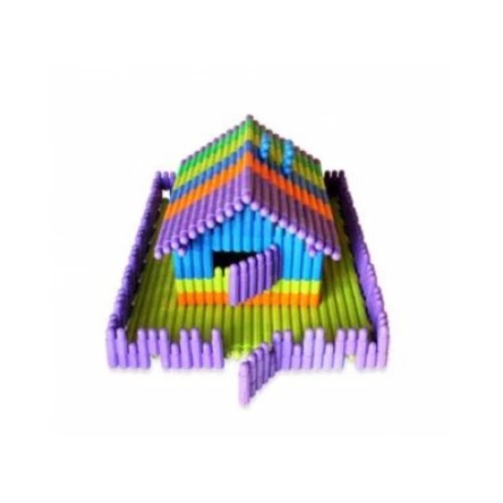 Комплект конструктивни елементи с цветни пластмасови върхове – смесени цветове – 300 гр