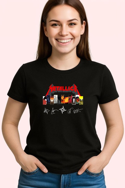 Tricou Dama Metallica Albums, Negru