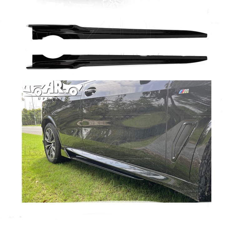 Küszöbspoiler hosszabbítások BMW X5 G05 2019+-hez, fényes fekete