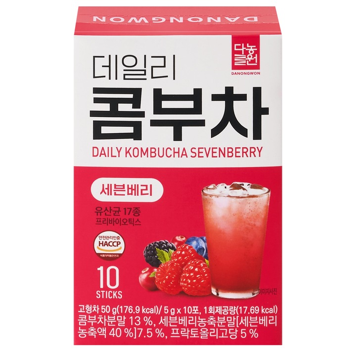Ceai Kombucha, Danongwon, pudra instant cu aroma de fructe de padure 5 g × 10 plicuri