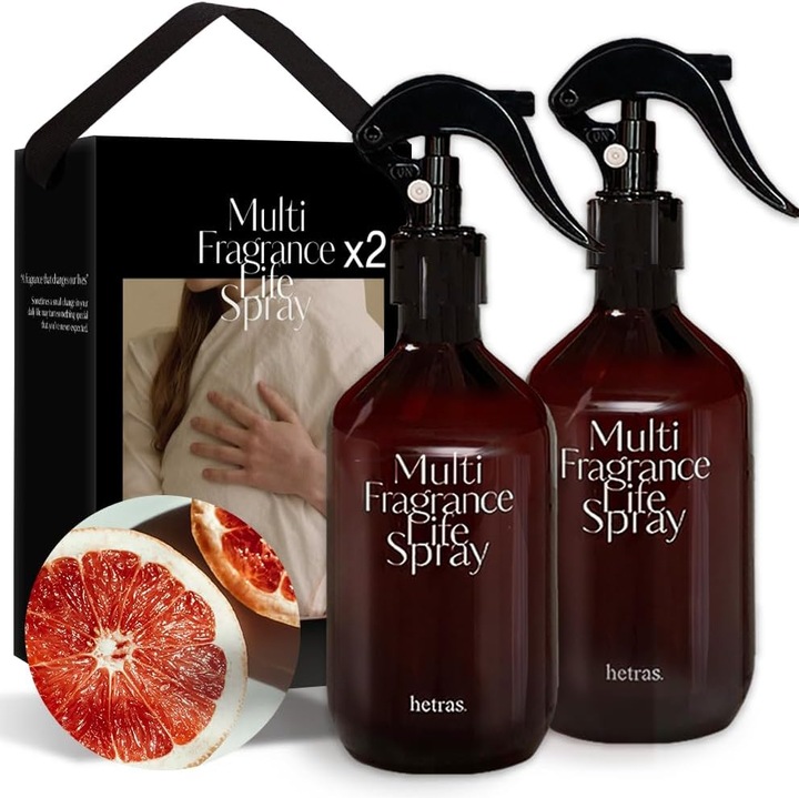 Hetras Multi Fragrance Life Spray Parfum textil pachet - Grapefruit 300mlx2buc
